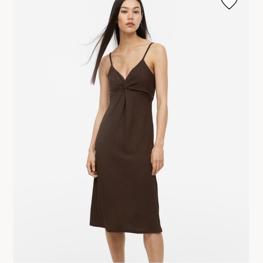 NWOT Brown Twist-Detail Dress H&M